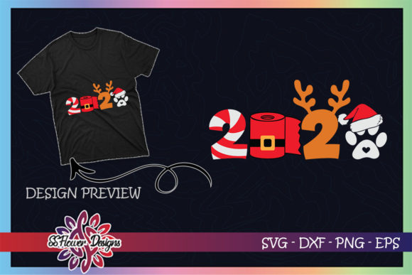 2020 Quarantine Christmas Dog Pawprints Graphics