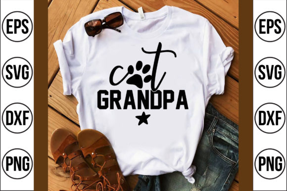 Cat Grandpa Graphics for T-Shirt Designs