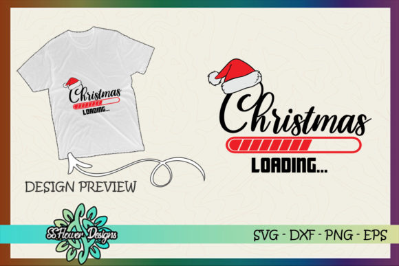 Christmas Loading Bar Santa Hat: Graphics for T-Shirt Designs
