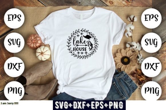 Fish Design Lake House Graphics & T-Shirt Designs