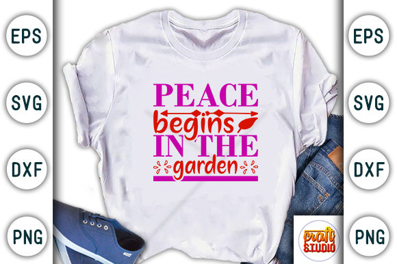 Garden SVG Design: Peace Begins in the Garden Graphics