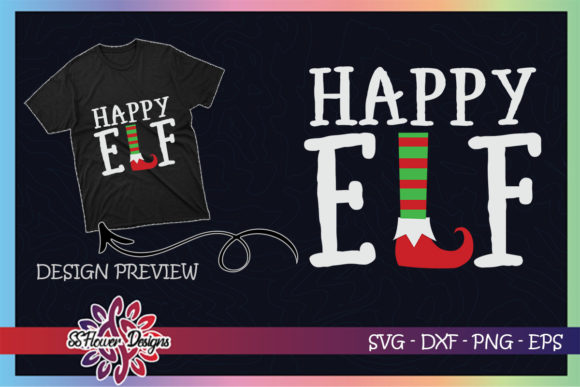 Happy ELF Christmas Graphics for T-Shirt Designs