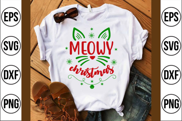 Meowy Christmas Graphics & T-Shirt Designs