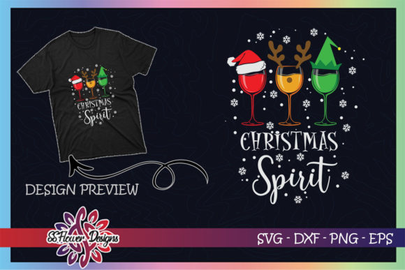 Red Wine Glasses Christmas Spirit